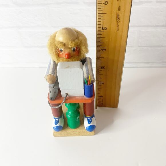 ZUBER Nutcracker MAN at COMPUTER Work from HOME 684/5000 Signed 5” Tall German - Picture 6 of 6